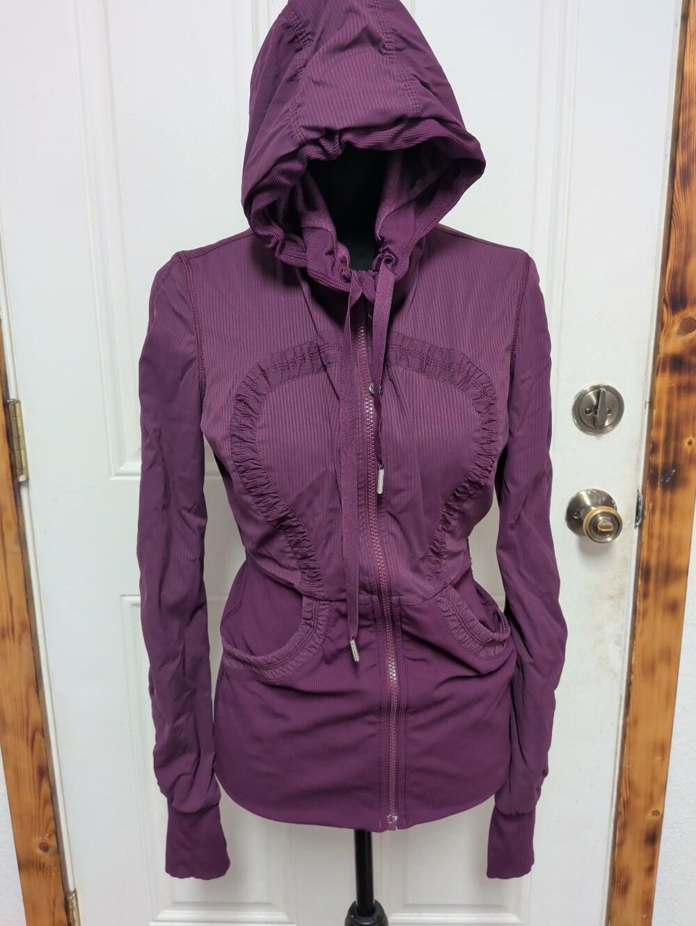 Women’s Hooded Zip Jacket in Deep Plum